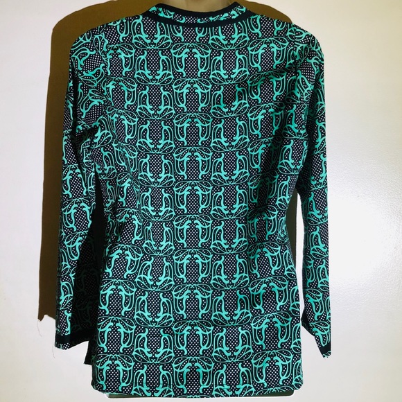 Boutique-Tracy Negoshian black/green/white tunic - Picture 3 of 8